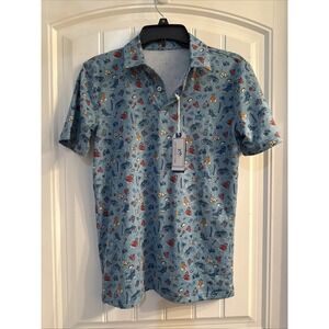 Southern Tide Driver Go With The Float Printed Performance Shirt Low Tide Blue X